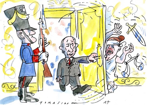 Cartoon: Oooops (medium) by Jan Tomaschoff tagged putin,russland,justiz,putin,russland,justiz