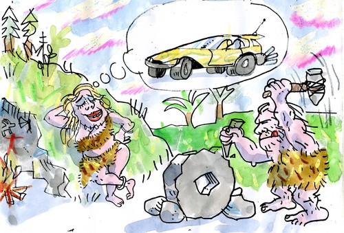 Cartoon: Rad (medium) by Jan Tomaschoff tagged erfindung,technik,auto,erfindung,technik,auto