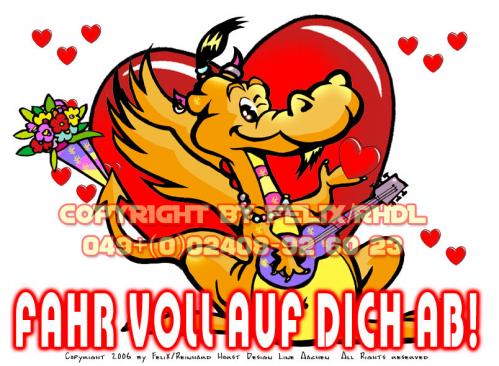Cartoon: Dragons in Love 12 (medium) by FeliXfromAC tagged nice,animals,tiere,tier,logos,stockart,sympathiefiguren,mascots,wallpapers,characters,characterdesign,figuren,whimsical,felix,alias,design,line,drache,dragon,red,love,herzen,beziehung,flowers,blume