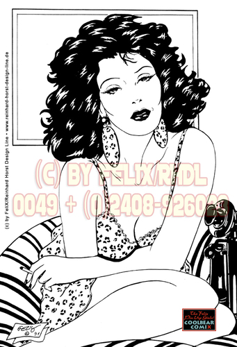 Cartoon: Waiting For A Call! (medium) by FeliXfromAC tagged the,felix,pin,up,girls,pinup,art,poster,aachen,nrw,germany,erotic,erotik,felixfromac,crazy,gun,zeichner,comiczeichner,comic,illustration,line,bw,sw,waerten,waiting,south,of,border,50th,mexico,call,telfon,anruf,sexy,girl,peppita,frazzetta,illustrator,c
