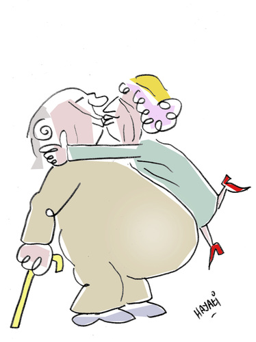 Cartoon: Anton und Hilde (medium) by Hayati tagged anton,und,hilde,ungleiche,paare,cift,yaslilik,liebe,im,alter,ask,hayati,boyacioglu