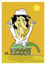 Cartoon: Gaddafi (small) by Hayati tagged libyen,diktator,gaddafi,sturz,rebellen,übergangsrat,tripolis,arabischer,frühling,ungewissheit,zukunft,diktatoer,isyan,hayati,boyacioglu,berlin