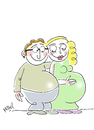Cartoon: happiness (small) by Hayati tagged glueck lucky mutluluk bauch happiness schwanger pregnant hamile kadin erkek mann frau wife women man men hayati boyacioglu