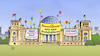 Cartoon: Bundestagskonstituierung (small) by Harm Bengen tagged neueröffnung,bundestagskonstituierung,geschäftsführung,bunter,diverser,grösser,reichstag,gross,luftballons,harm,bengen,cartoon,karikatur