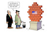 Cartoon: Denkmal zur Rede (small) by Harm Bengen tagged denkmal,rede,lage,der,nation,usa,kongress,mauer,trump,künstler,bildhauer,maurer,harm,bengen,cartoon,karikatur