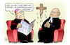 Cartoon: Kirchen-Mitgliederschwund (small) by Harm Bengen tagged studie,kirchen,mitgliederschwund,evangelisch,katholisch,kreuz,harm,bengen,cartoon,karikatur
