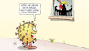 Cartoon: Mutti hats verboten (small) by Harm Bengen tagged corona,virus,bundesadler,adler,fenster,mutti,merkel,notbremse,streng,haus,bengen,cartoon,karikatur
