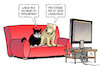 Cartoon: Poststreik und Hund (small) by Harm Bengen tagged hund,kater,katze,tv,vorgarten,warnstreik,poststreik,langweilig,harm,bengen,cartoon,karikatur