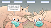 Cartoon: Schweinepest (small) by Harm Bengen tagged alte,sau,schweinepest,leugnerin,stall,schweine,corona,maske,harm,bengen,cartoon,karikatur