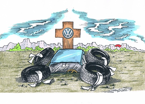 Cartoon: VW am Ende (medium) by mandzel tagged vw,drama,betrug,abgaswerte,aktienverfall,imageverlust,vw,drama,betrug,abgaswerte,aktienverfall,imageverlust