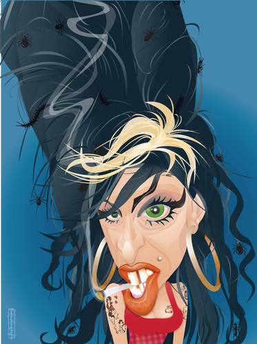 Cartoon: Amy Winehouse (medium) by buzz tagged rehab