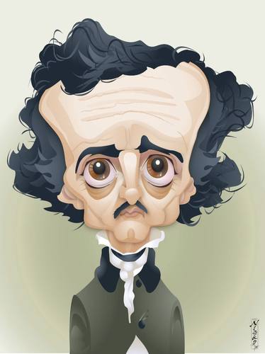 Cartoon: Edgar Allen Poe (medium) by buzz tagged poe