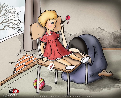 Cartoon: Dead childrens is not grow (medium) by saadet demir yalcin tagged children,sdy,saadet