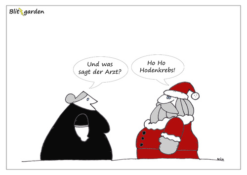 Cartoon: Ho Ho ... (medium) by Oliver Kock tagged weihnachten,weihnachtsmann,hodenkrebs,christmas,mann,frau,santa,claus,krankheiten,feste,cartoon,nick,blitzgarden,ho