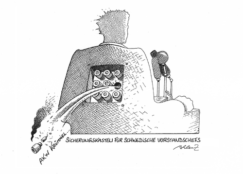 Cartoon: Sicherungen (medium) by Pohlenz tagged vattenfall,akw,atomkraft,krümmel,brunsbüttel,haftung