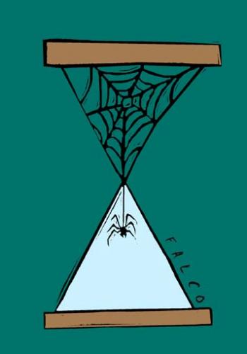 Cartoon: time (medium) by alexfalcocartoons tagged time,sandglass,spider