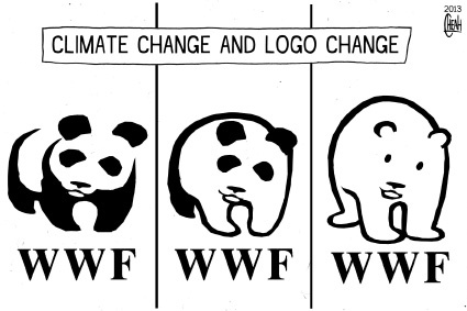 Cartoon: Climate change logo (medium) by sinann tagged change,climate,world,wildlife,fund,wwf,logo