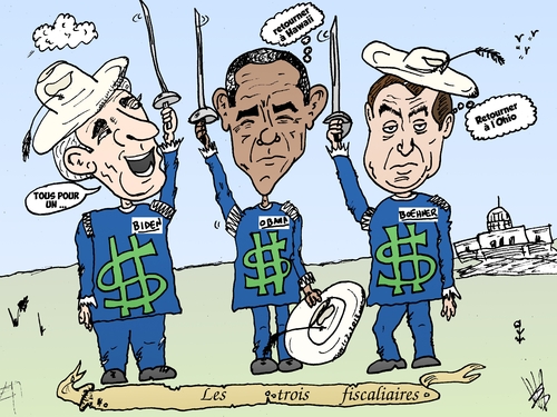 Cartoon: 3 politiciens des USA en BD (medium) by BinaryOptions tagged option,binaire,options,binaires,optionsclick,trader,tradez,trading,falaise,fiscale,obama,boehner,biden,caricature,dessin,comic,comique,webcomic,financier,boursier,news,infos,nouvelles,actualites,economique