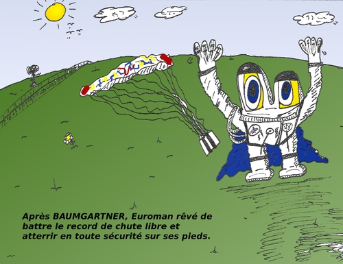 Cartoon: Euroman en scaphandre de chute (medium) by BinaryOptions tagged felix,spatiale,baumgartner,espace,record,saut,chute,libre,internationale,euroman,euro,europe,europeen,monnaie,monetaire,eur,devaluation,argent,devalue,forex,caricature,editoriale,dessin,anime,comique,entreprise,optionsclick,trader,option,binaires,negociation,options,investisseur,news,infos,nouvelles,actualites,commerce