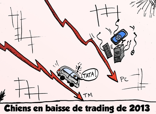 Cartoon: tata et pc tombent comique (medium) by BinaryOptions tagged tata,motors,caricature,comique,news,infos,nouvelles,actualites,optionsclick,option,binaire,options,binaires,trade,trader,trading,financier,boursier,bourses,bourse,actif,actifs,action,actions,baisse