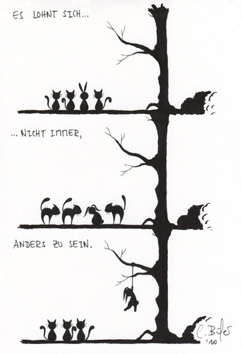 Cartoon: Anders (medium) by Carlo Büchner tagged anders,mord,baum,strick