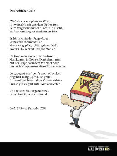 Cartoon: Das Wörtchen Wie (medium) by Carlo Büchner tagged wie,wort,wörtchen,duden,als,vergleich,groß