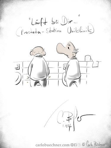 Cartoon: Läuft bei Dir (medium) by Carlo Büchner tagged läuft,bei,dir,jugend,wort,2014,deutschland,germany,prostata,old,alt,uniklinik,carlo,büchner,arts,ray
