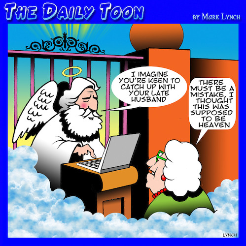 Cartoon: Heaven (medium) by toons tagged widow,saint,peter,heaven,widow,saint,peter,heaven