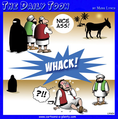 Cartoon: Nice ass (medium) by toons tagged ass,burka,burqa,arse,middle,east,mules