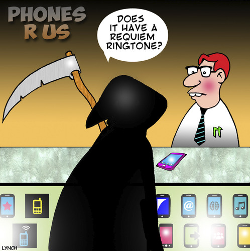 Cartoon: Requiem ringtone (medium) by toons tagged smart,phones,ringtones,angel,of,death,iphone,smart,phones,ringtones,angel,of,death,iphone