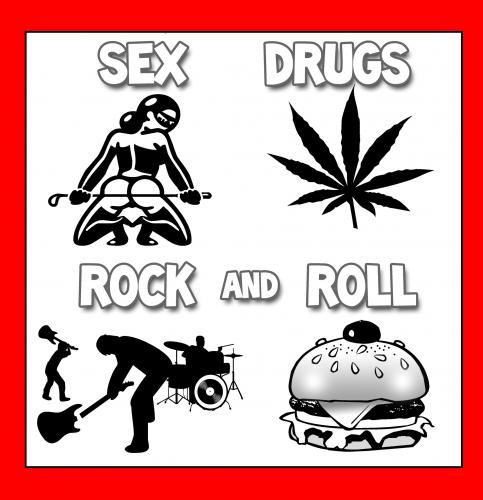 Rock Cycle Cartoon. Cartoon: sex drugs and rock