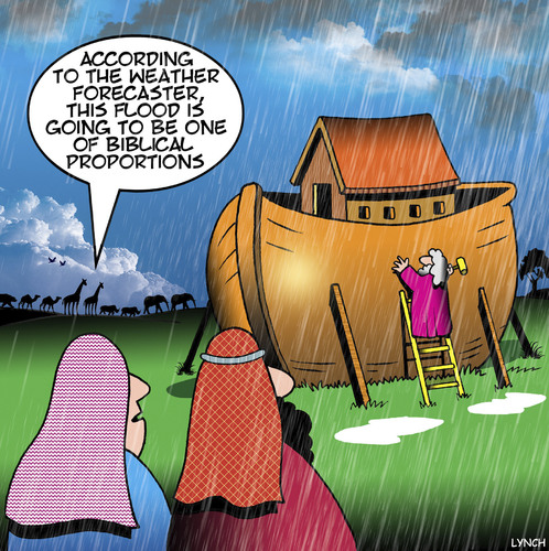 Cartoon: Weather forecast (medium) by toons tagged noahs,ark,weather,forecast,biblical,proportions,bible,stories,noahs,ark,weather,forecast,biblical,proportions,bible,stories