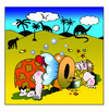 Cartoon: air bag (small) by toons tagged prehistoric,the,wheel,air,bags,inventions,dinosaurs