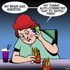 Cartoon: Auto correct (small) by toons tagged auto,correct,exercise,fries,chips,obesity,jogging,fat,tummy