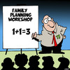 Cartoon: Family planning (small) by toons tagged family,planning,workshops,mathematics,one,plus,condoms,overpopulation