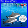 Cartoon: Fedding frenzy (small) by toons tagged sharks,snacking,glutton,feeding