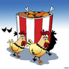 Cartoon: Funeral for a friend (small) by toons tagged fried,chicken,funerals,kentucky,chooks,hens,bucket,of,farm,animals,take,away,food,fast,junk
