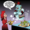 Cartoon: Genie in a bottle (small) by toons tagged magic,lamp,genie,misunderstandings,myths,three,wishes,fish,misconceptions