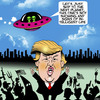 Cartoon: No sign of intelligent life (small) by toons tagged donald,trump,aliens,flying,saucer,us,elections,hillary,clinton,kkk,far,right