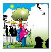 Cartoon: ouch (small) by toons tagged champagne,aircraft,flying,air,crash,garden,party,cork,alcohol,wine