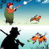 Cartoon: Pizza dog (small) by toons tagged duck,hunting,pizza,dog,season,hunters