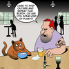 Cartoon: Step outside (small) by toons tagged cats,pussy,bully,thug,fighting,animals,drunks,alcohol