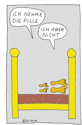 Cartoon: Im Bett 41 (medium) by Müller tagged imbett,inbed,mann,frau,man,woman,pille,pill