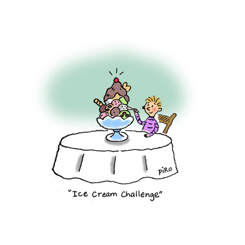 Cartoon: Ice Cream Challenge (medium) by piro tagged ice,cream,challenge,bucket