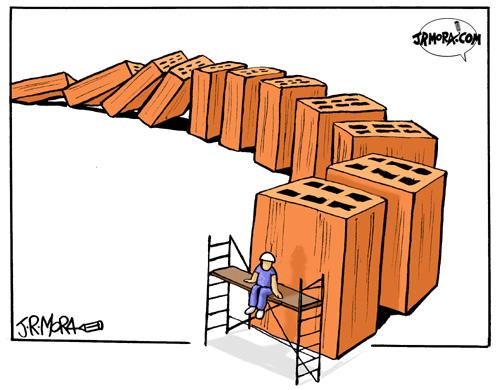 Cartoon: Crisis inmobiliaria (medium) by jrmora tagged crisis,inmobiliaria,especulacion,vivienda,trabajo