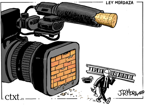 Cartoon: Ley Mordaza Spain (medium) by jrmora tagged spain,mordaza,ley