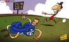 Cartoon: Suarez has Terry tied up in knot (small) by omomani tagged chelsea,john,terry,liverpool,premier,league,suarez