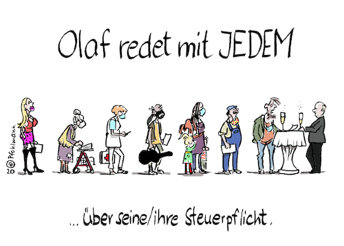 Cartoon: Olaf und jeder (medium) by Pfohlmann tagged 2020,deutschland,kanzlerkandidat,olaf,scholz,spd,hamburg,steuer,cum,ex,affäre,steuerzahler,bank,steuern,steuerbetrug,lobby,finanzen,finanzminister,2020,deutschland,kanzlerkandidat,olaf,scholz,spd,hamburg,steuer,cum,ex,affäre,steuerzahler,bank,steuern,steuerbetrug,lobby,finanzen,finanzminister