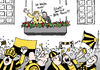 Cartoon: Schwarz-Gelb im Finale! (small) by Pfohlmann tagged karikatur,cartoon,color,farbe,2013,holland,niederlande,königin,merkel,deutschland,krönung,könig,willem,alexander,abdankung,beatrix,bundeskanzlerin,koalition,schwarzgelb,bvb,dortmund,fußball,fans,fußballfans,champions,league,halbfinale,real,madrid,balkon