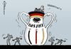 Cartoon: Das AMT! (small) by Pfohlmann tagged karikatur,color,farbe,2011,deutschland,wulff,bundespräsident,affäre,kredit,urlaub,freund,unternehmer,das,amt,vase,beschädigen,vorsicht,hammer,porzellan